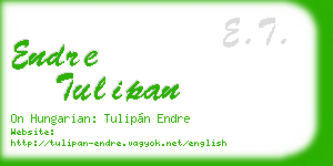 endre tulipan business card
